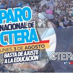 La CTERA convoca a Paro Nacional Docente para el 3 de agosto